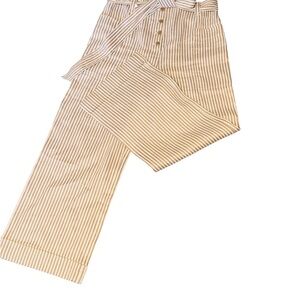 Tory Burch Beige Striped Chinos